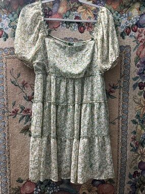 Green floral bay doll dress